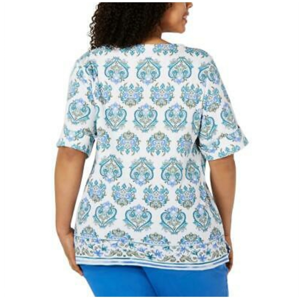 Karen Scott || Boatneck Olive Sprig Top - Picture 6 of 6